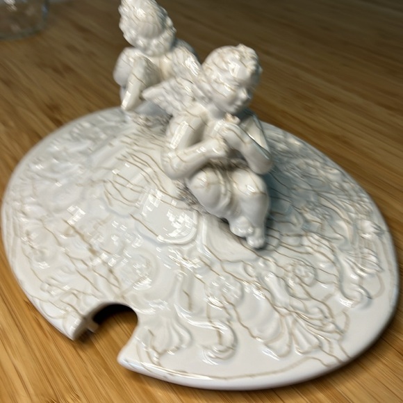 Italian Porcelain serving bowl LID (pedestal, ladle and platter broken 😢 - Picture 5 of 12